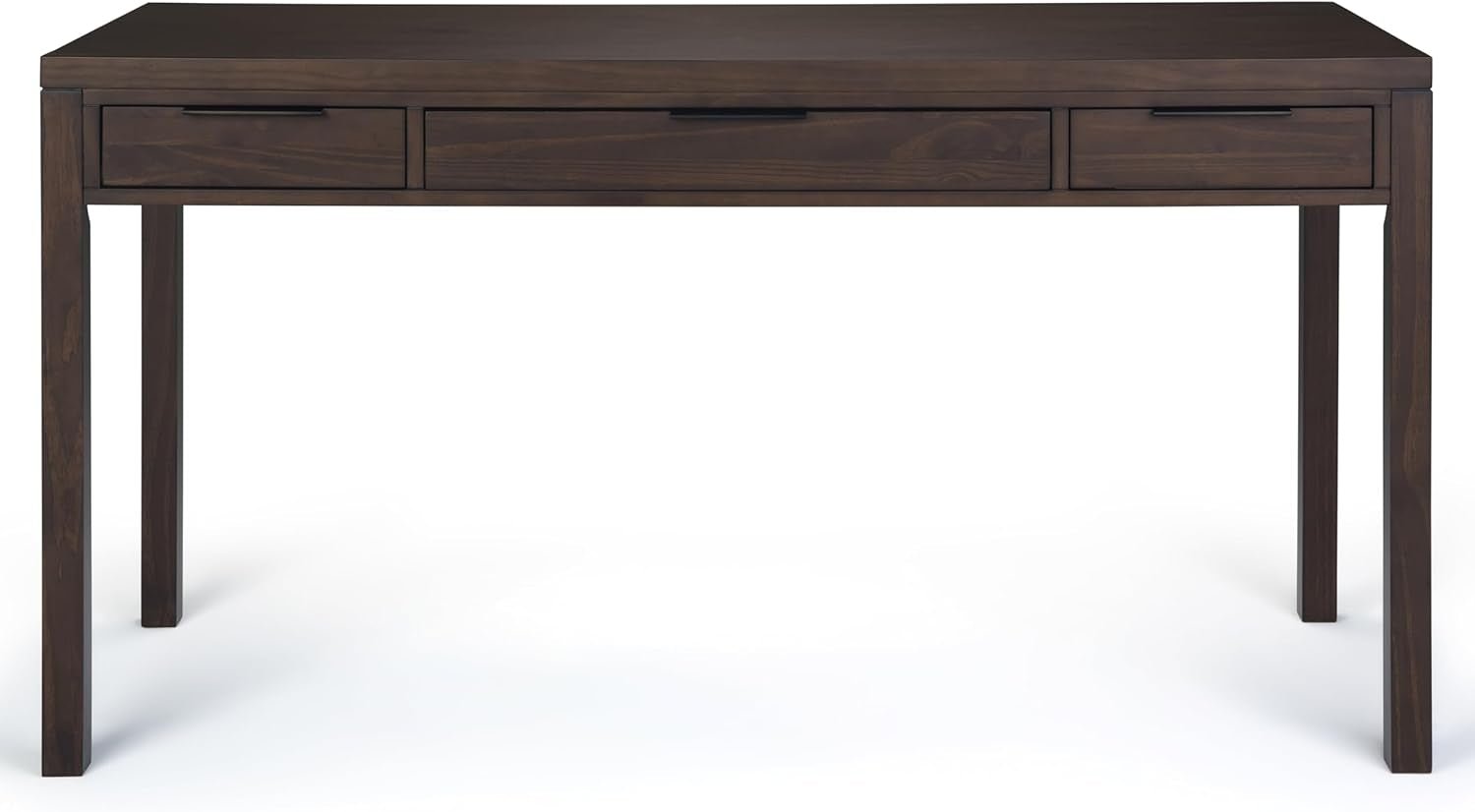 Solid Wood Contemporary Writing Desk with Two Drawers