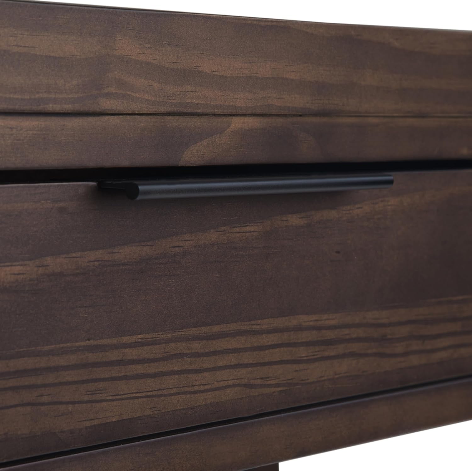 Solid Wood Contemporary Writing Desk with Two Drawers