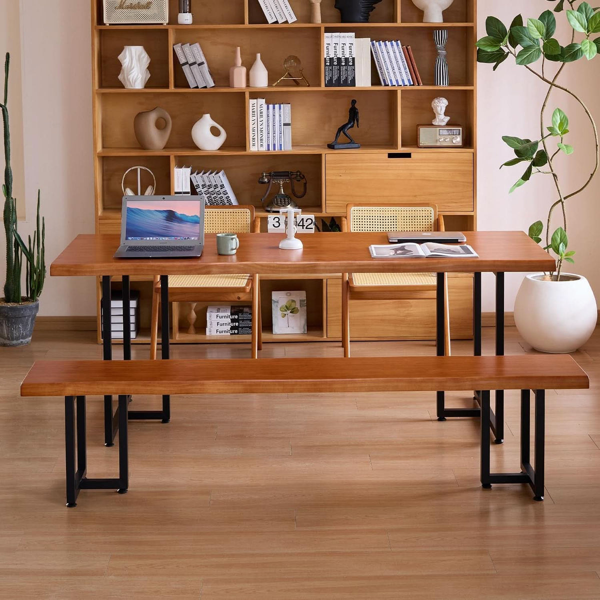Solid Wood Desk For Restaurant And Office 62 Inch Brown