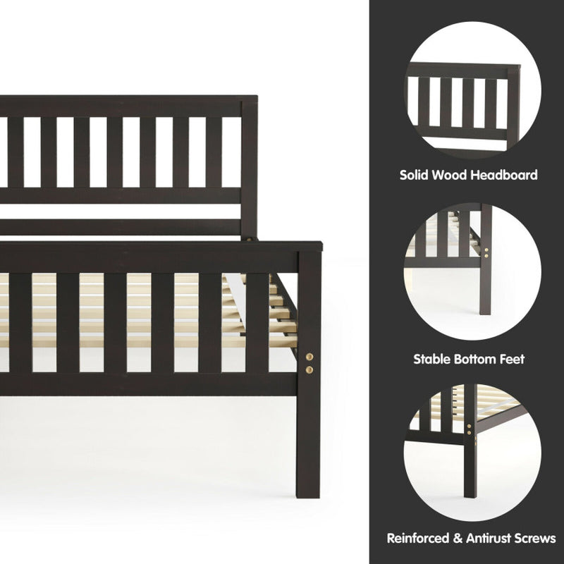 Solid Wood Platform Bed Twin Full Queen With Headboard