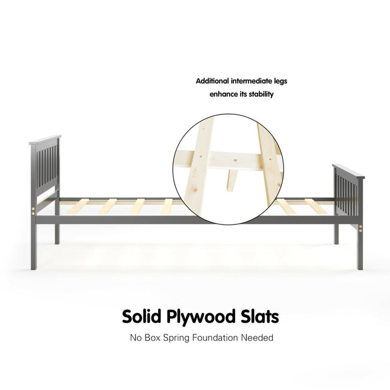 Solid Wood Platform Bed Twin Full Queen With Headboard