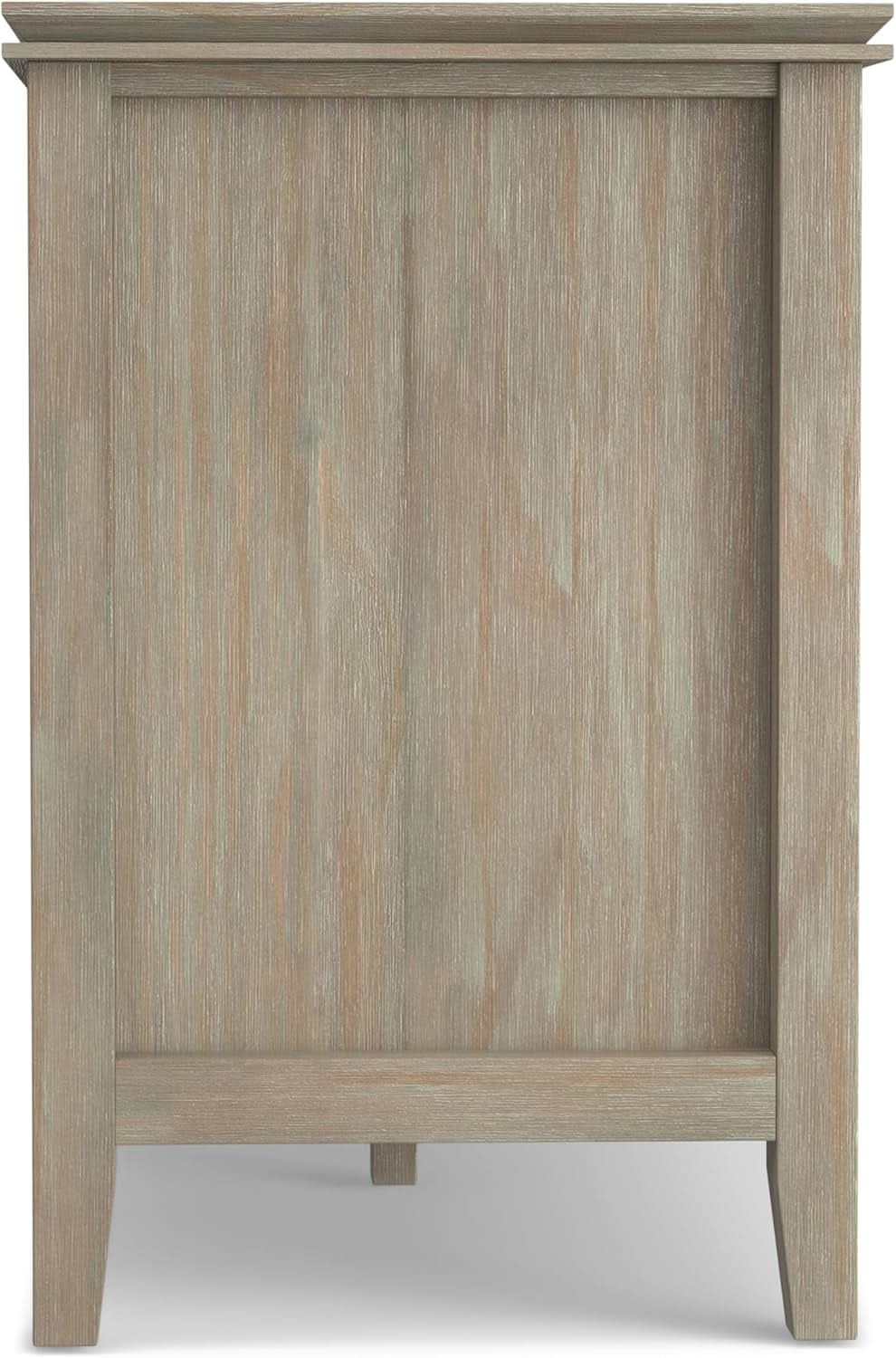 Solid Wood TV Stand 72 Inch Wide Distressed Grey Finish