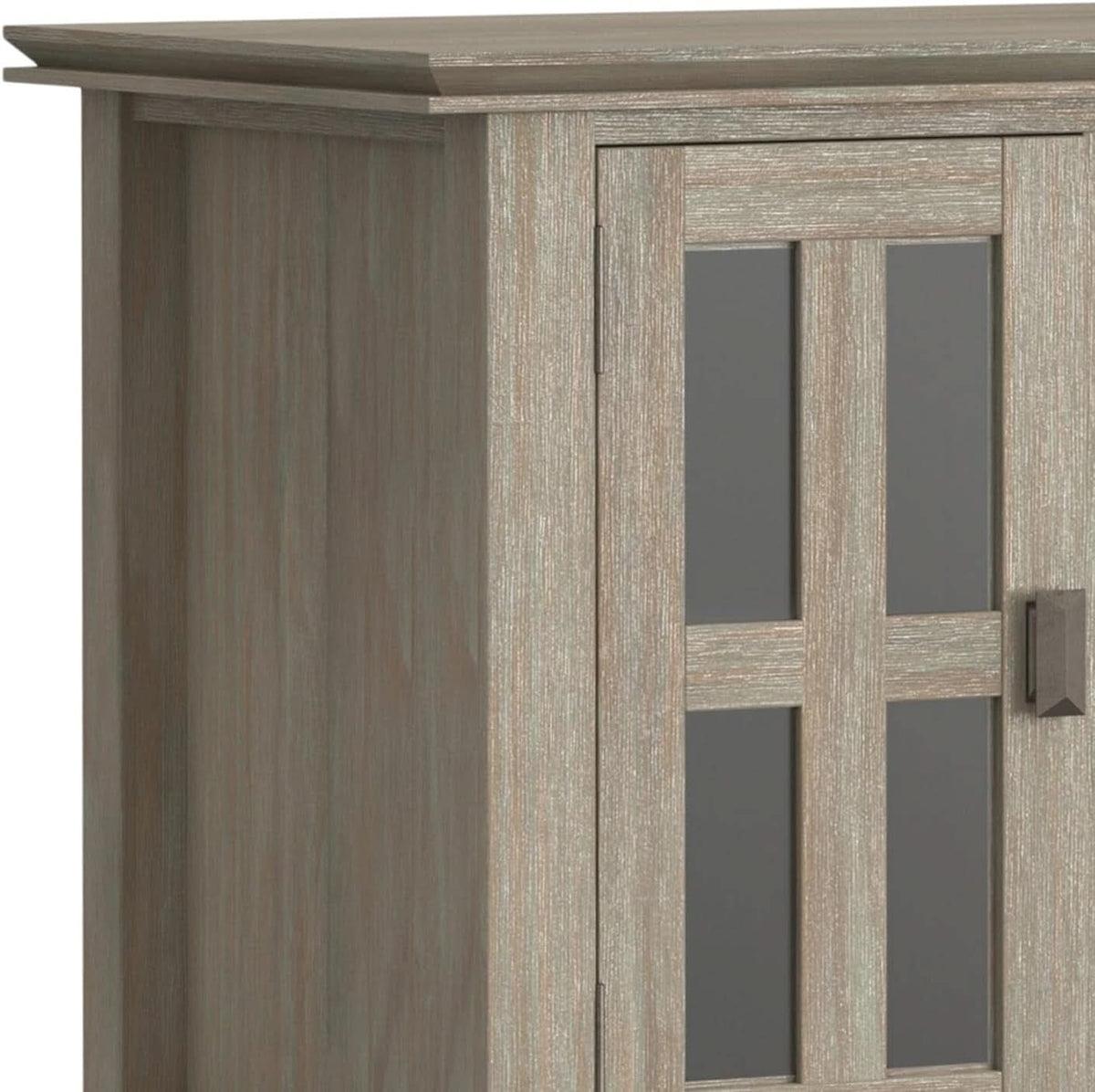 Solid Wood TV Stand 72 Inch Wide Distressed Grey Finish