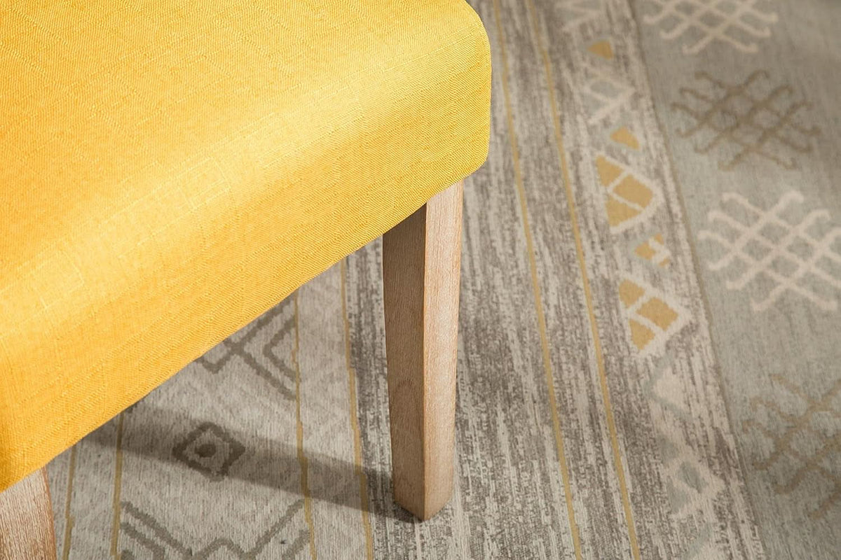Solid Wood Tufted Parsons Yellow Dining Chair Set Of 2