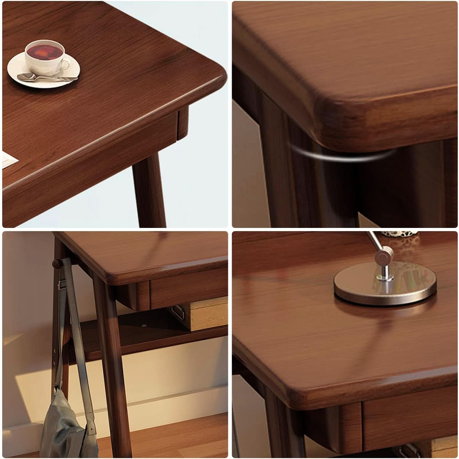 Solid Wood Writing Desk 47 In Walnut Enterprise Edition