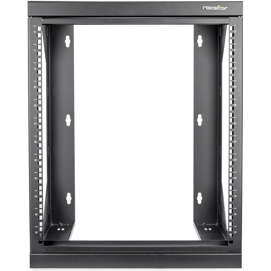 SolidRack 12U Wall Mount Rack - 2-Post Open Frame - Adjustable Depth 18-25.6" - Weight