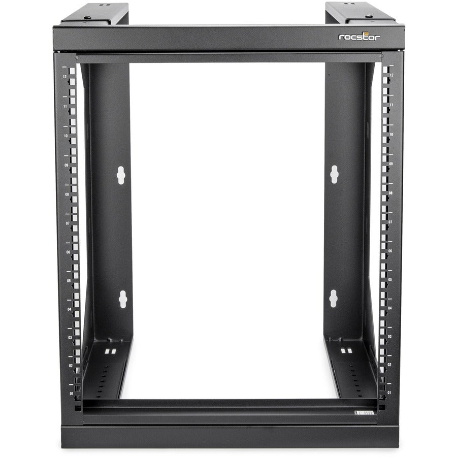 SolidRack 12U Wall Mount Rack - 2-Post Open Frame - Adjustable Depth 18-25.6" - Weight