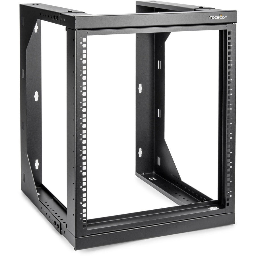 SolidRack 12U Wall Mount Rack - 2-Post Open Frame - Adjustable Depth 18-25.6" - Weight