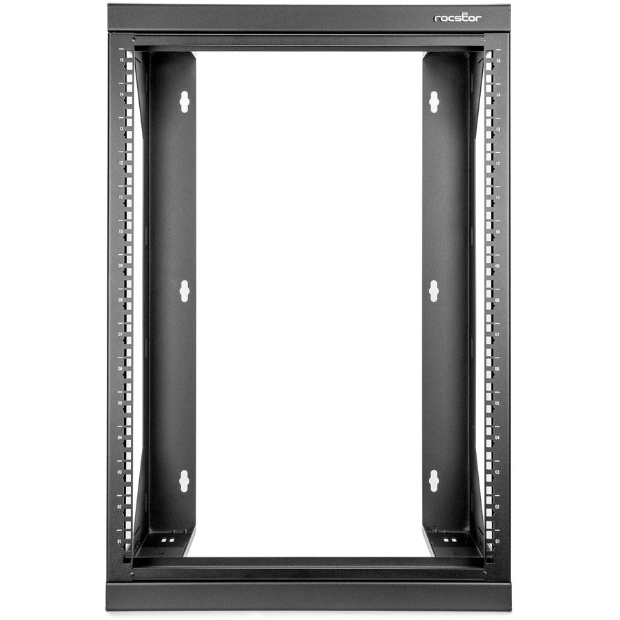 SolidRack 15U Wall Mount Rack - 2-Post Open Frame - Adjustable Depth 18-25.6" - Weight