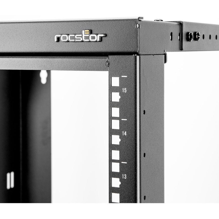 SolidRack 15U Wall Mount Rack - 2-Post Open Frame - Adjustable Depth 18-25.6" - Weight