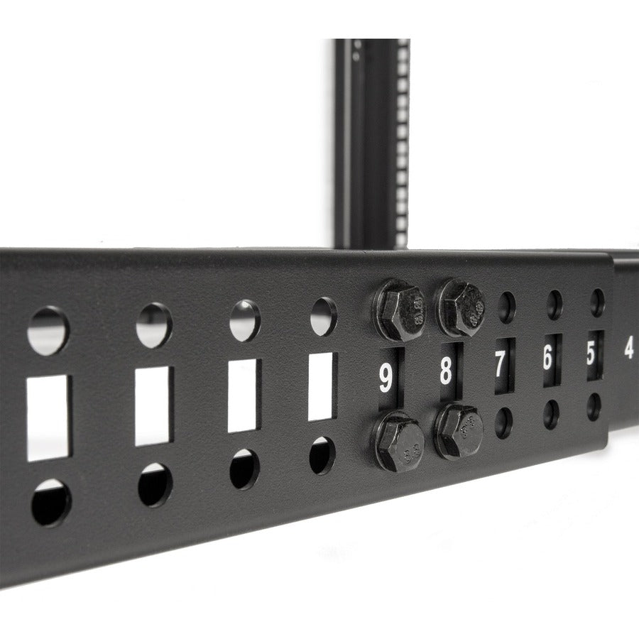 SolidRack 36U Adjustable Depth Open Frame 4 Post Rack w/ Casters - Adjustable mounting