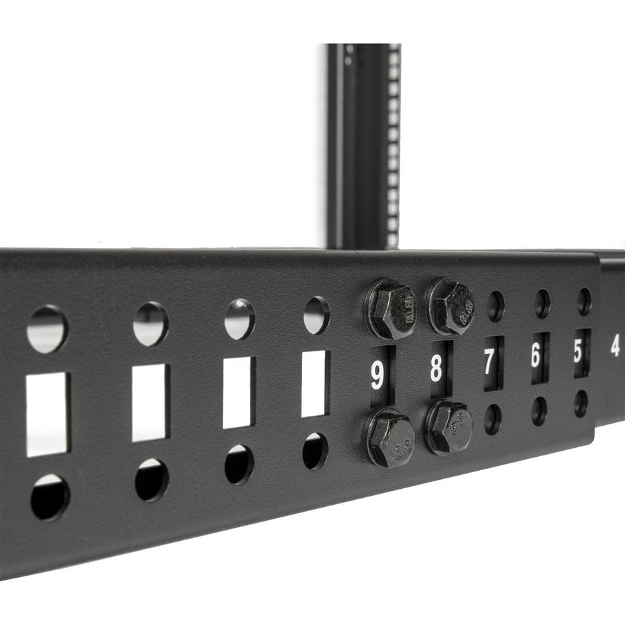 SolidRack 42U Adjustable Depth Open Frame 4 Post Rack w/ Casters - Adjustable mounting
