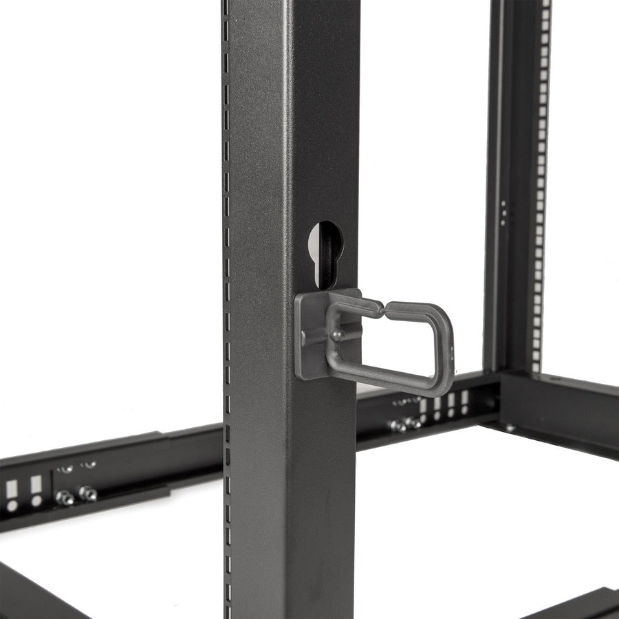 SolidRack 42U Adjustable Depth Open Frame 4 Post Rack w/ Casters - Adjustable mounting