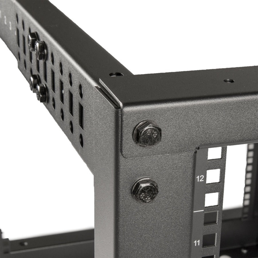 Solidrack 12U Open Frame Rack,4-Post Adjustable Depth Rack -Black