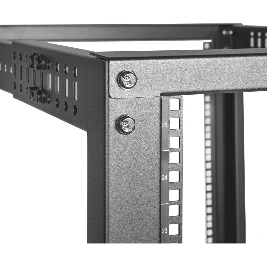Solidrack 25U Open Frame Rack,4-Post Adjustable Depth Rack -Black