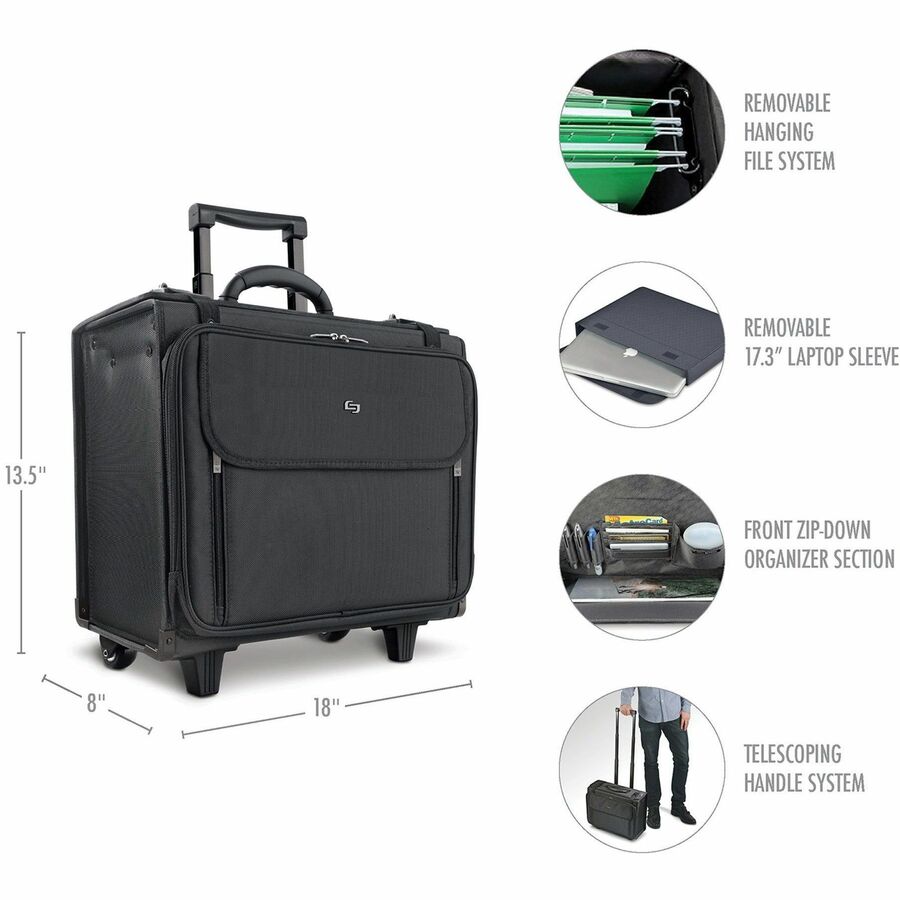 Solo Classic Carrying Case (Roller) for 15.4 to 17" Notebook - Black" B151-4