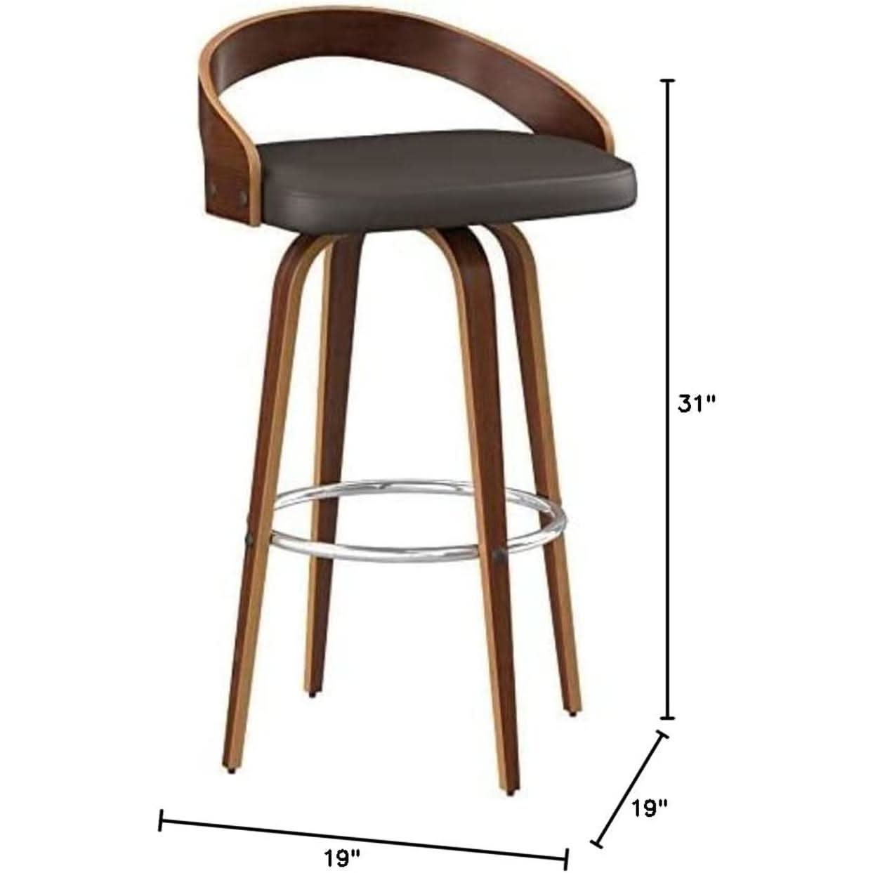 Sonia 26 Inch Counter Height Bar Stool Walnut Brown