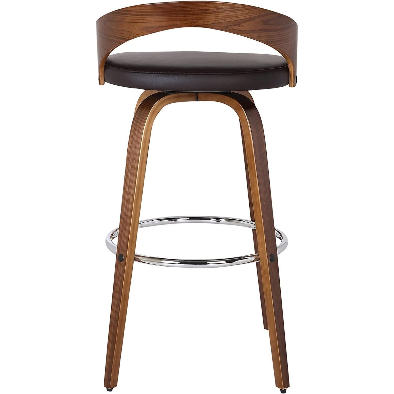 Sonia 26 Inch Counter Height Bar Stool Walnut Brown