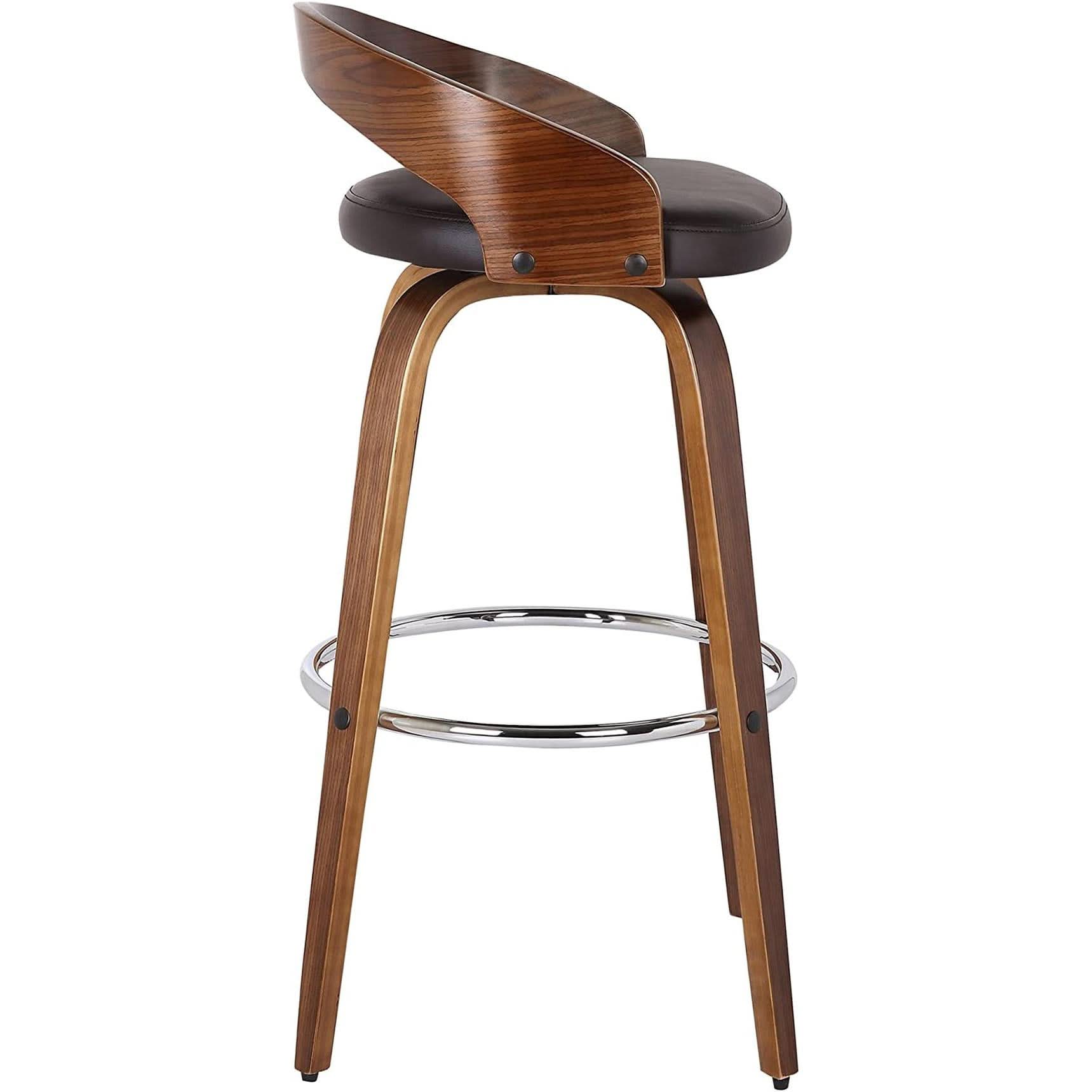 Sonia 26 Inch Counter Height Bar Stool Walnut Brown