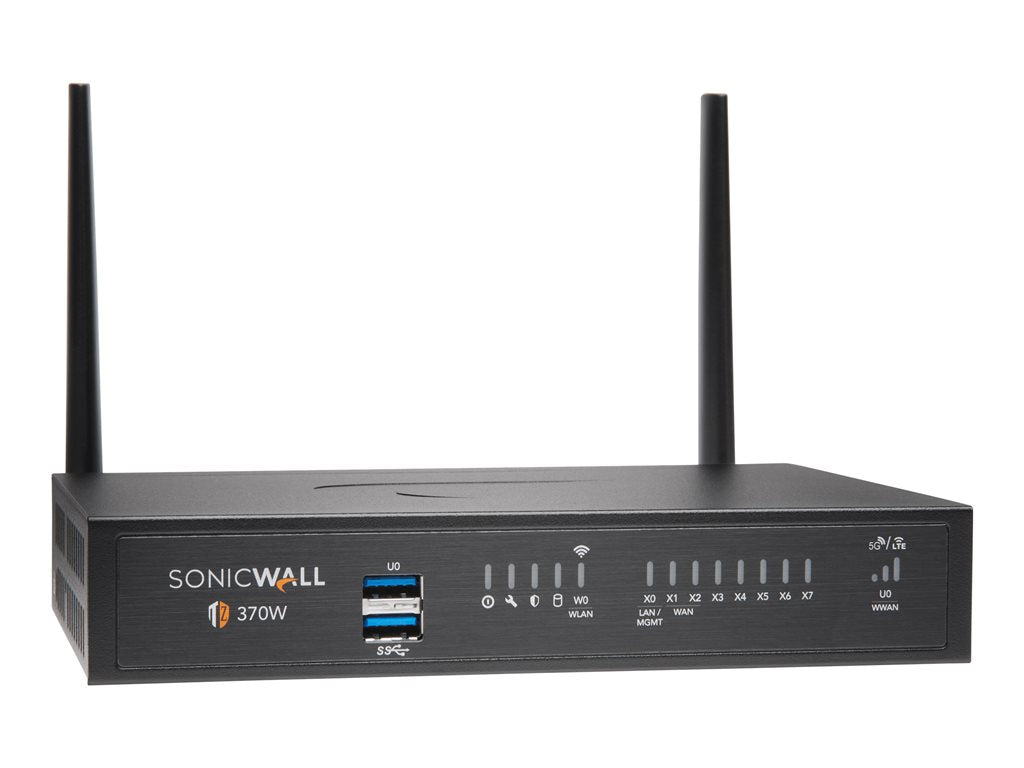 SonicWall TZ370W - Essential Edition - security appliance - 1GbE - Wi-Fi 5 - 2.4 GHz, 5 GHz - SonicWALL Secure Upgrade Plus Program 02-SSC-6837
