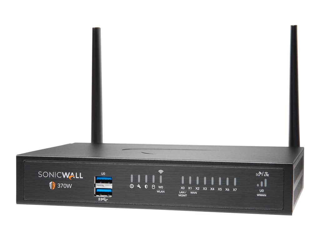 SonicWall TZ370W - Essential Edition - security appliance - 1GbE - Wi-Fi 5 - 2.4 GHz, 5 GHz - SonicWALL Secure Upgrade Plus Program 02-SSC-6837