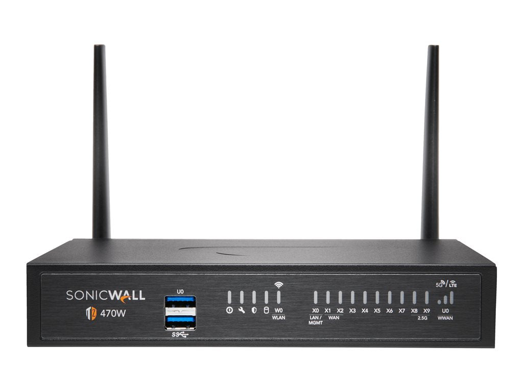 SonicWall TZ470W - Security appliance - 1GbE, 2.5GbE - Wi-Fi 5 - 2.4 GHz, 5 GHz - NFR - desktop 02-SSC-6441