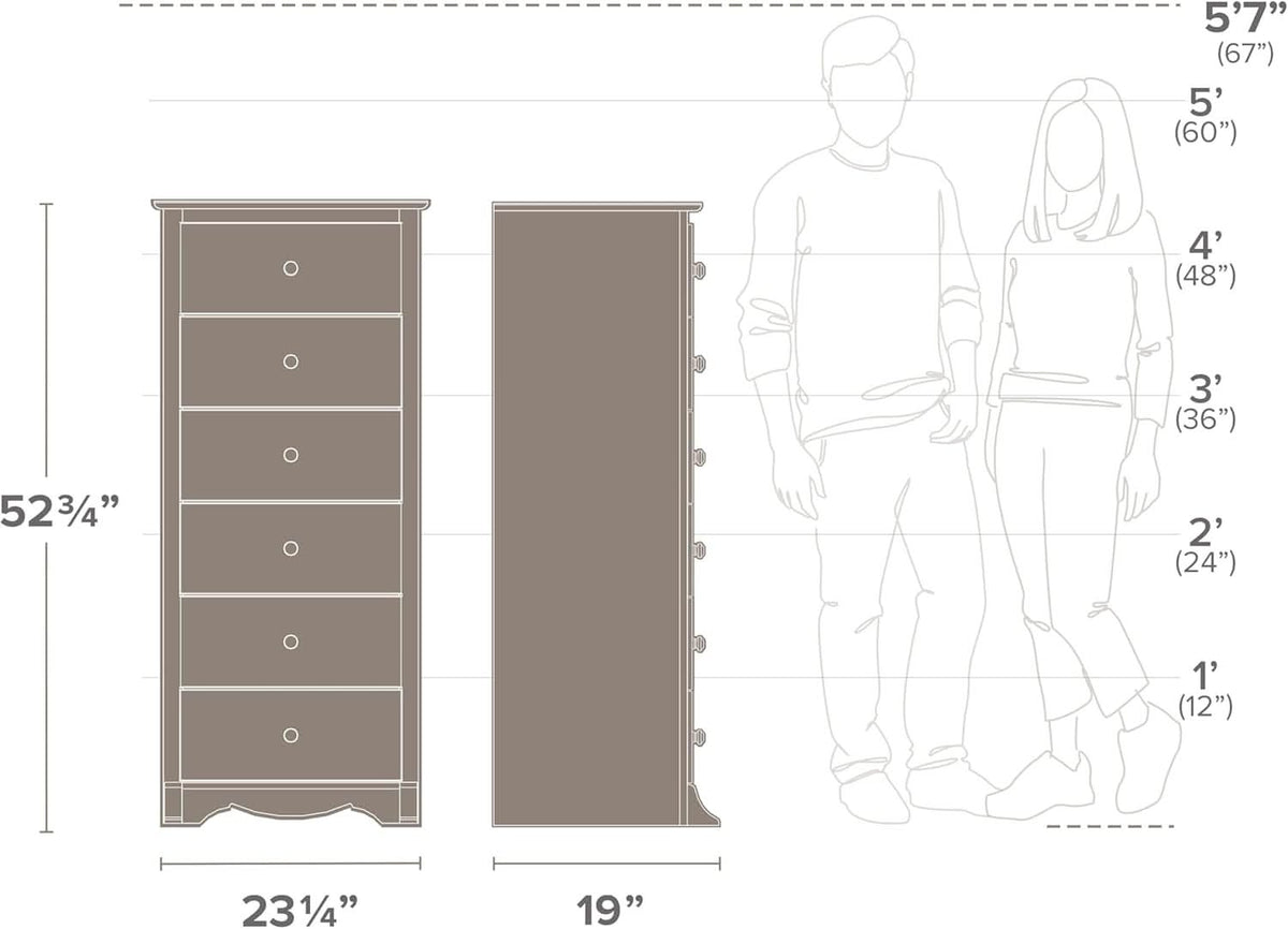 Sonoma 6 Drawer Dresser Black For Bedroom Organization