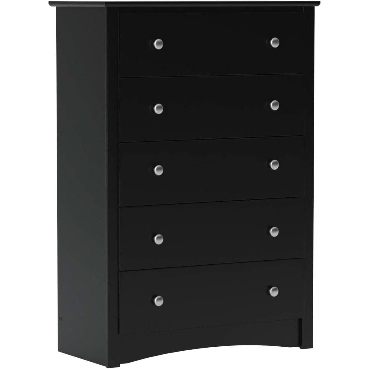 Sonoma Modern 5 Drawer Black Dresser Chest For Bedroom
