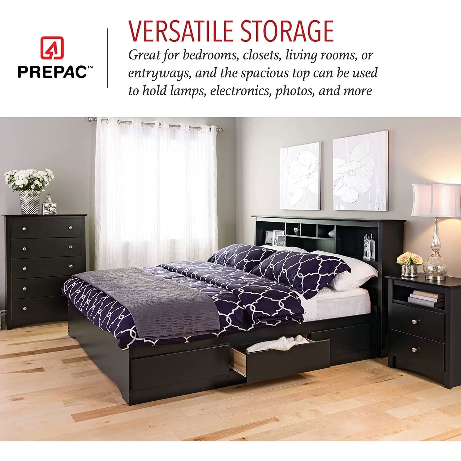 Sonoma Modern 5 Drawer Black Dresser Chest For Bedroom