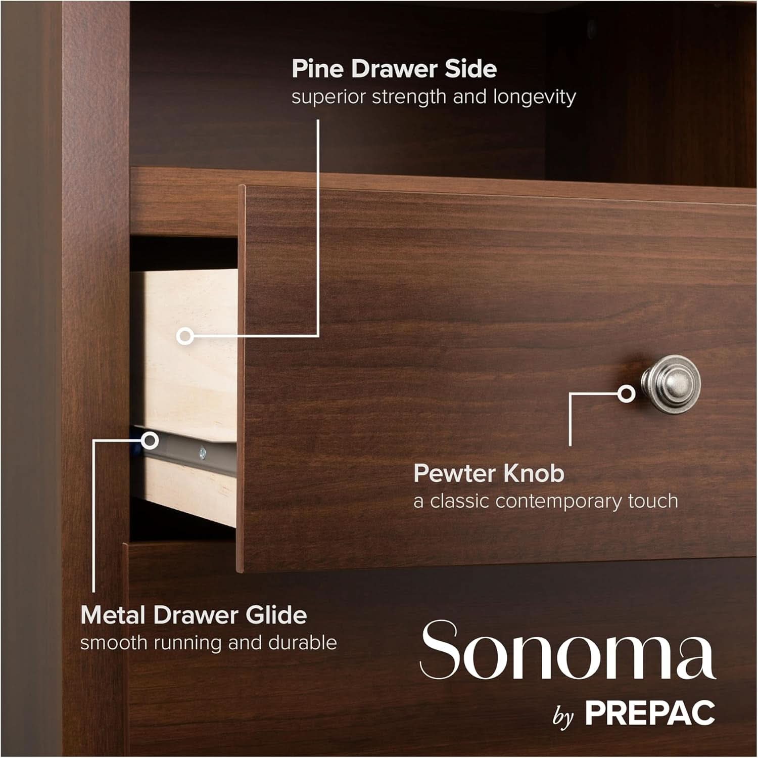 Sonoma Traditional 5 Drawer Tall Dresser Cherry For Bedroom