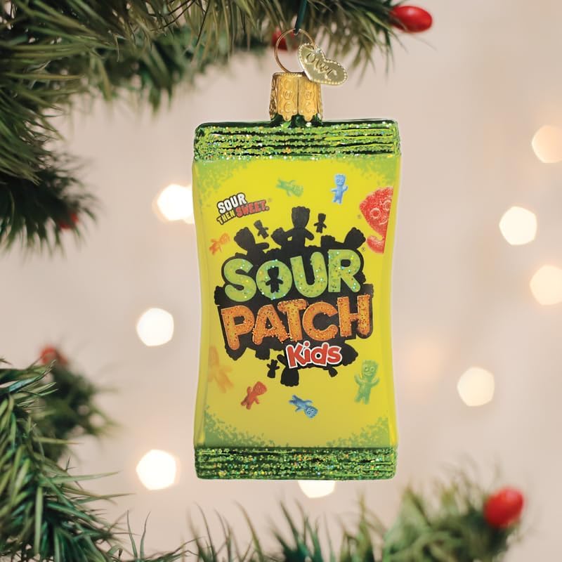 Sour Patch Kids Bag Glass Ornament
