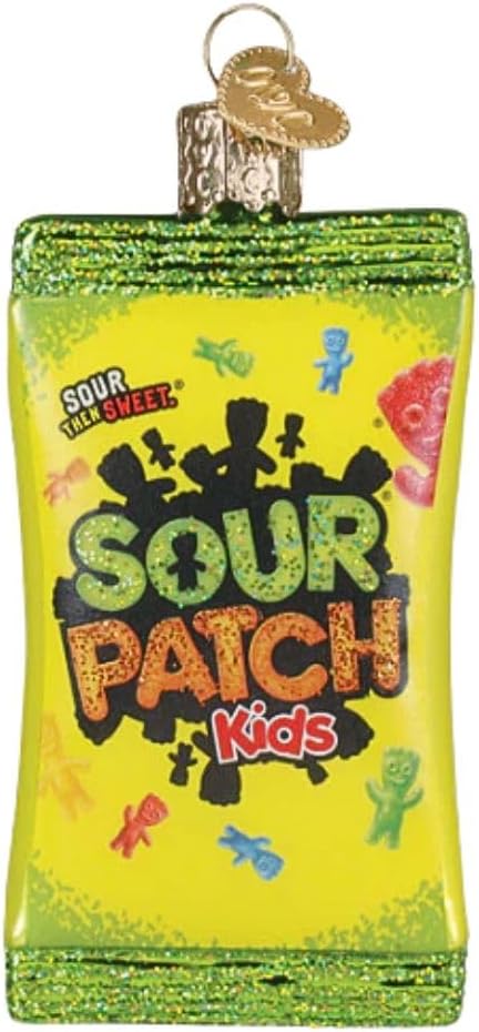 Sour Patch Kids Bag Glass Ornament