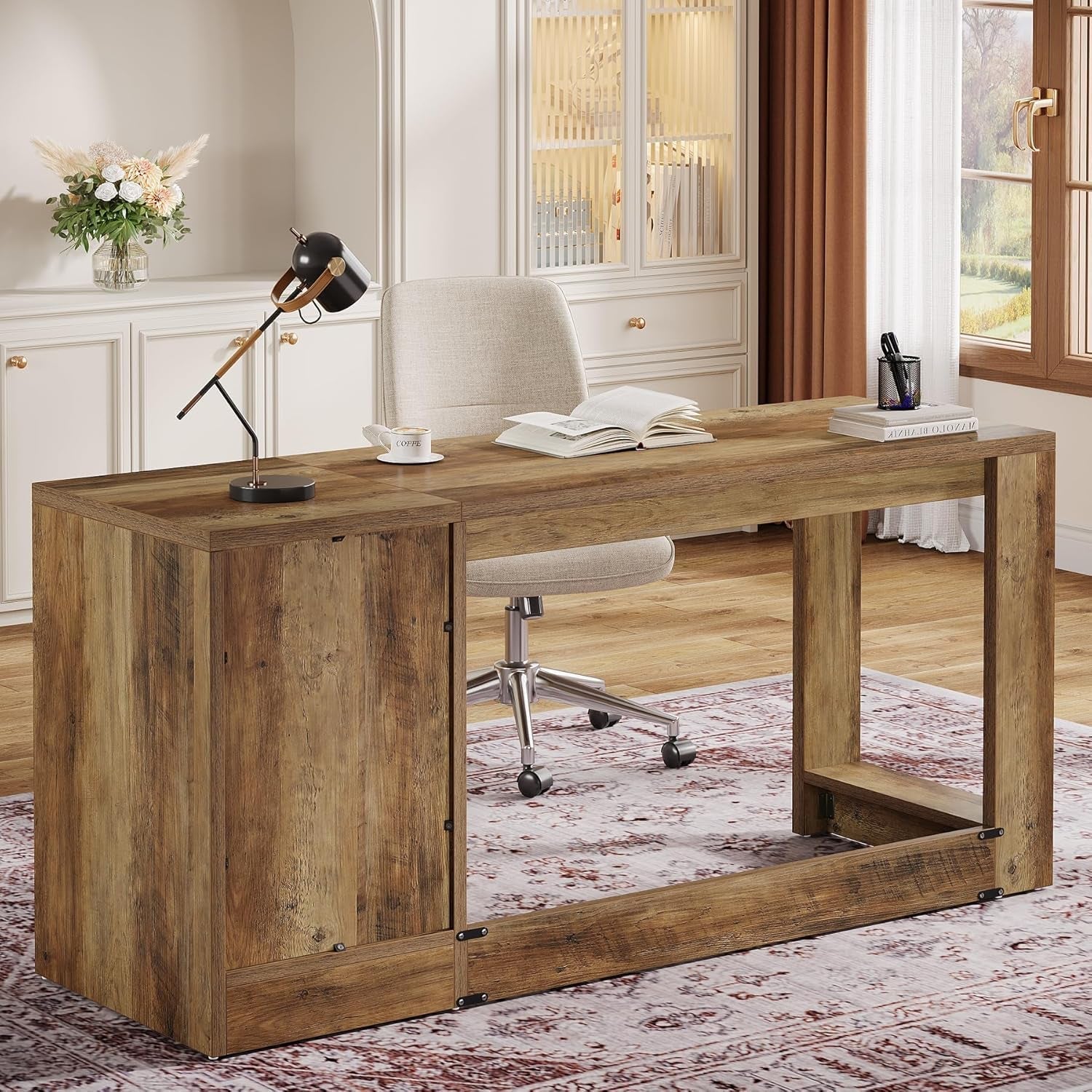Spacious 59 Inch Computer Desk with Storage Drawer