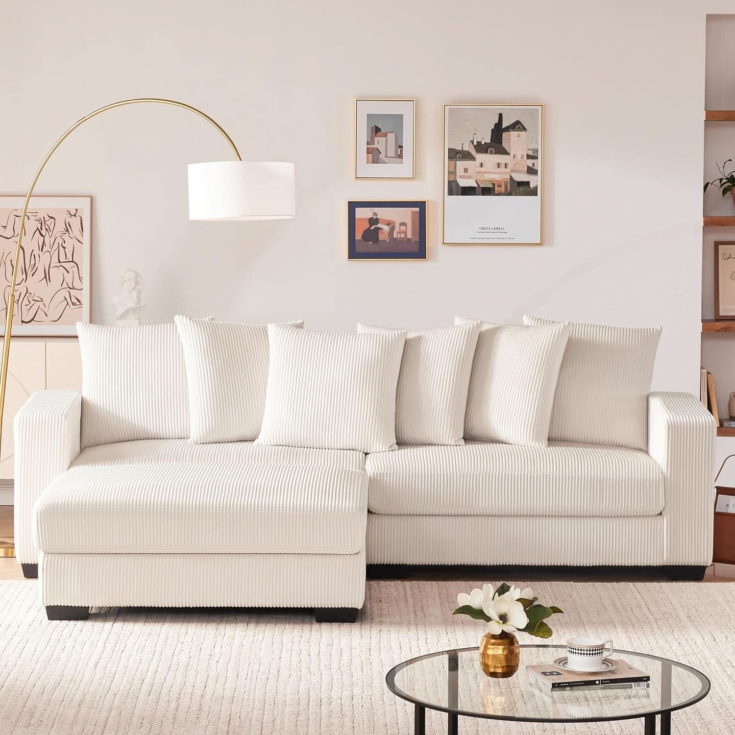 Spacious L Shaped Modular Sectional Sofa for Comfort
