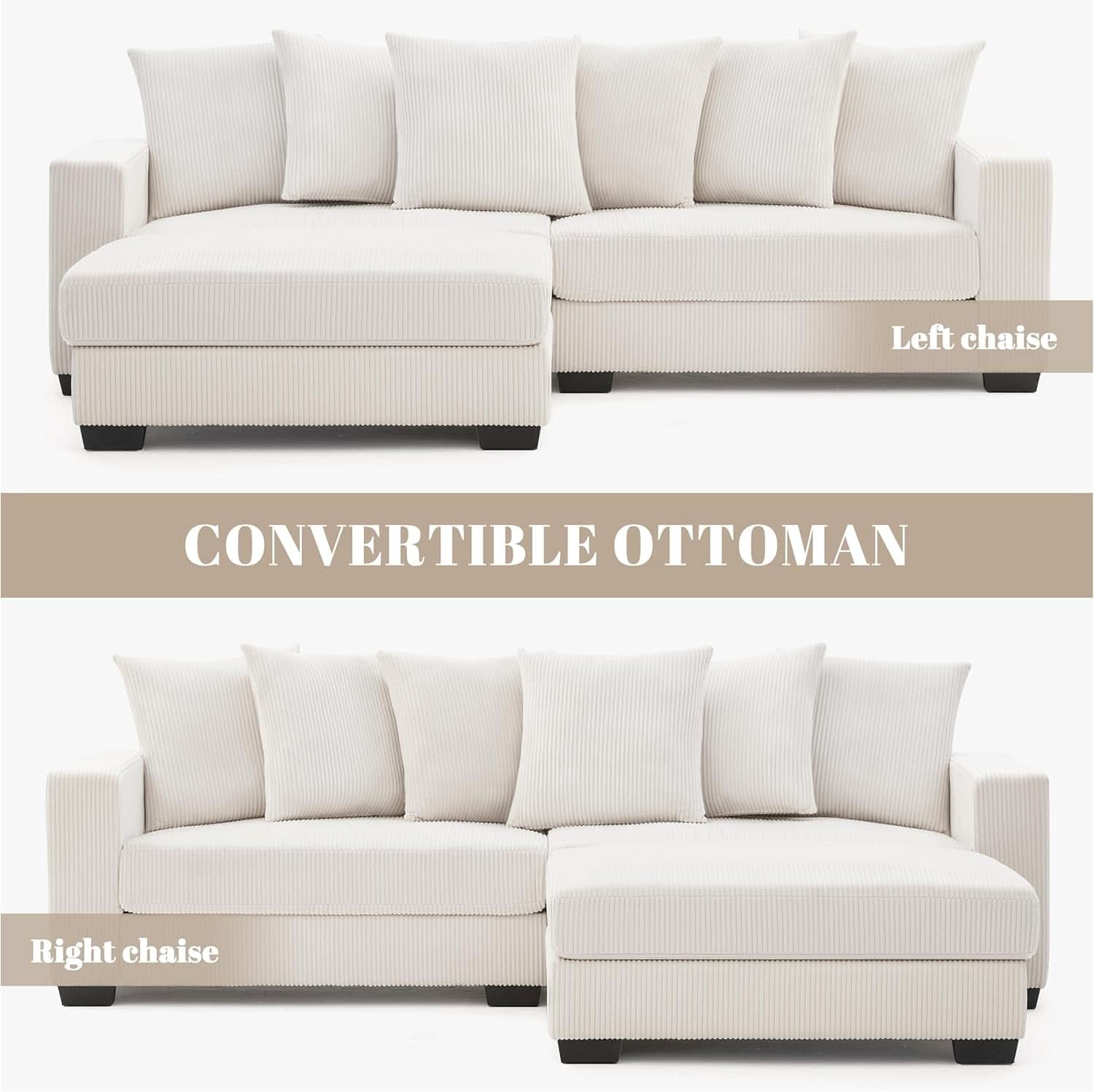 Spacious L Shaped Modular Sectional Sofa for Comfort