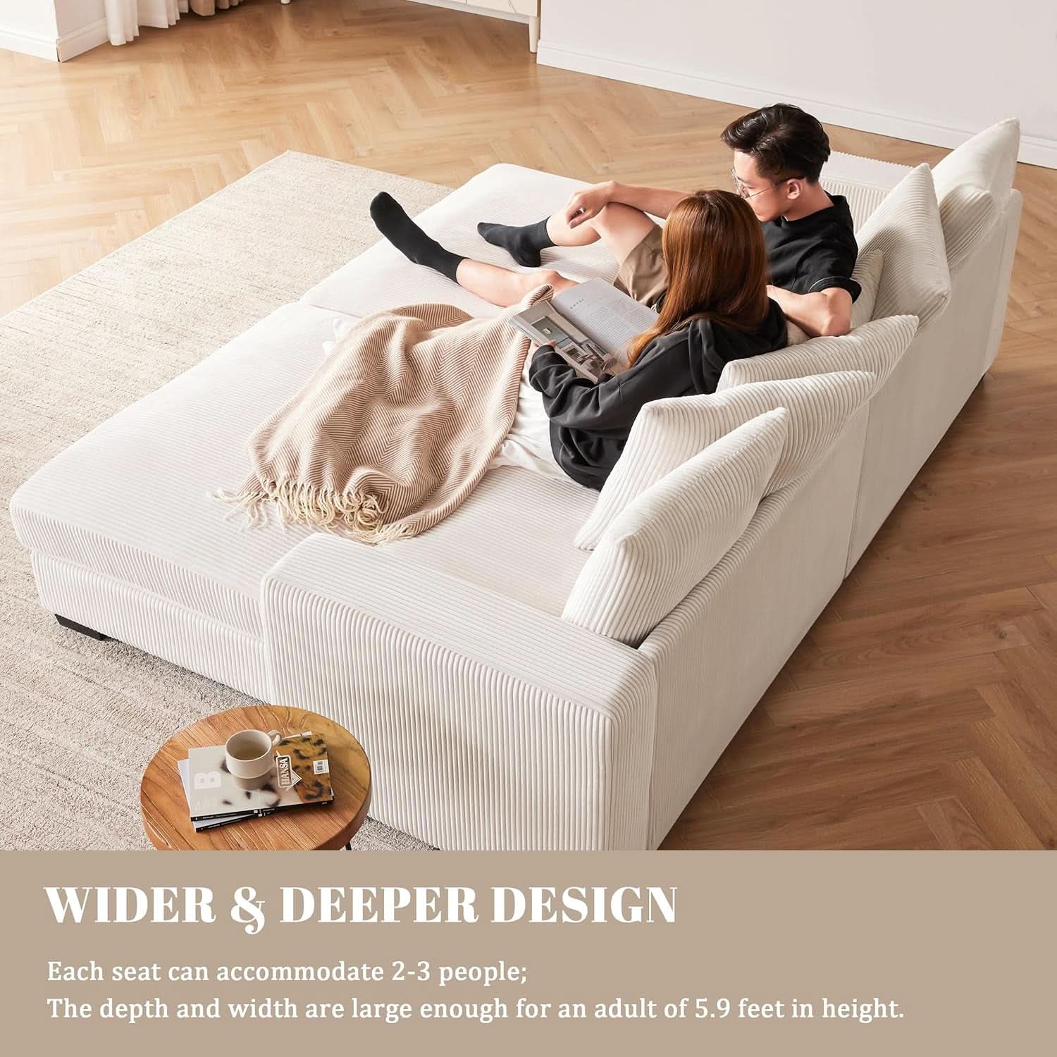 Spacious L Shaped Modular Sectional Sofa for Comfort