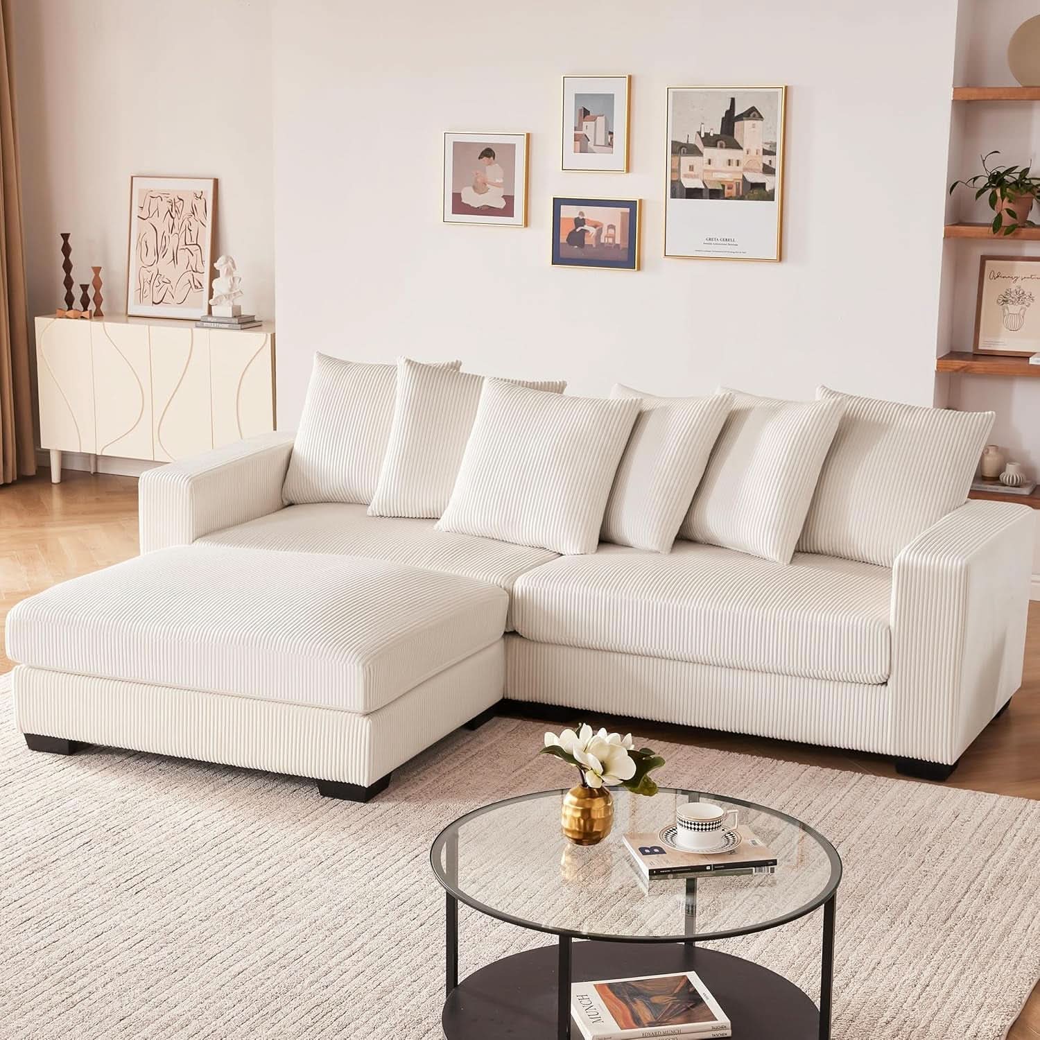 Spacious L Shaped Modular Sectional Sofa for Comfort