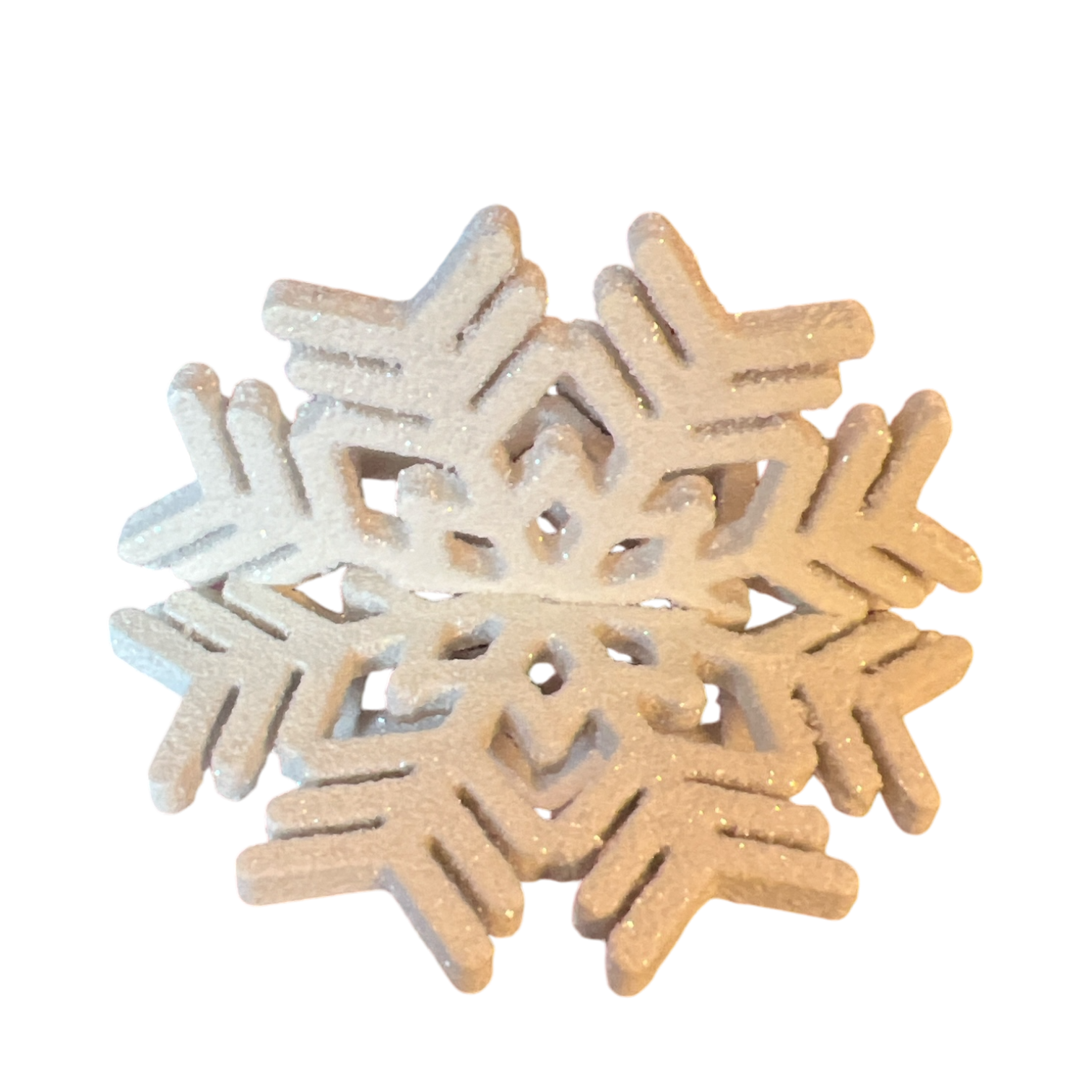 Sparkling Wood Snowflakes Small