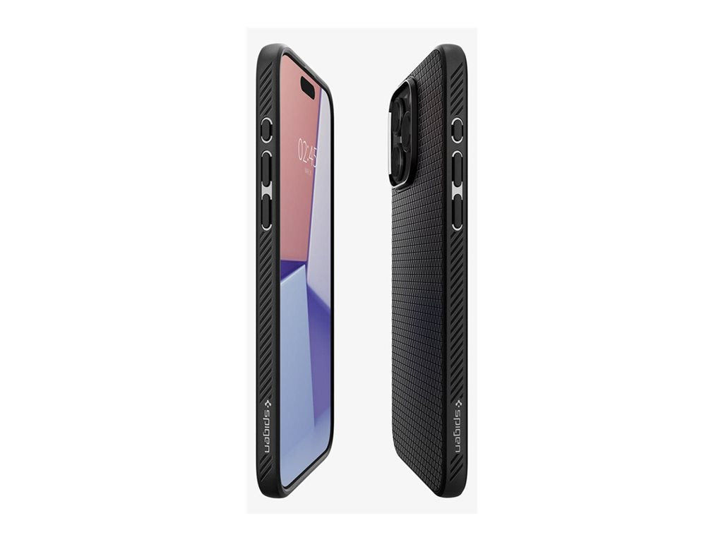 Spigen Liquid Air - Back cover for cell phone - thermoplastic polyurethane (TPU) - matte black - for Apple iPhone 15 Pro ACS06704