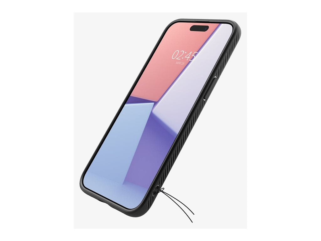 Spigen Liquid Air - Back cover for cell phone - thermoplastic polyurethane (TPU) - matte black - for Apple iPhone 15 Pro ACS06704