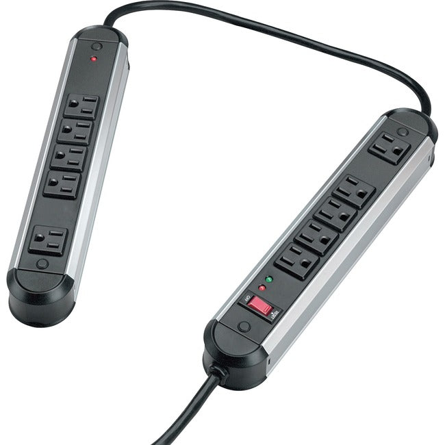 Split Surge Protector With 10 Outlets. 6Ft Power Cord With 1-1/2Ft Between Units