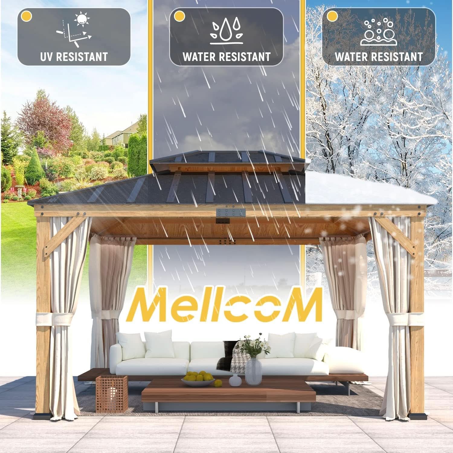 Spruce Wood Gazebo 11x13 With Double Roof Outdoor Patio
