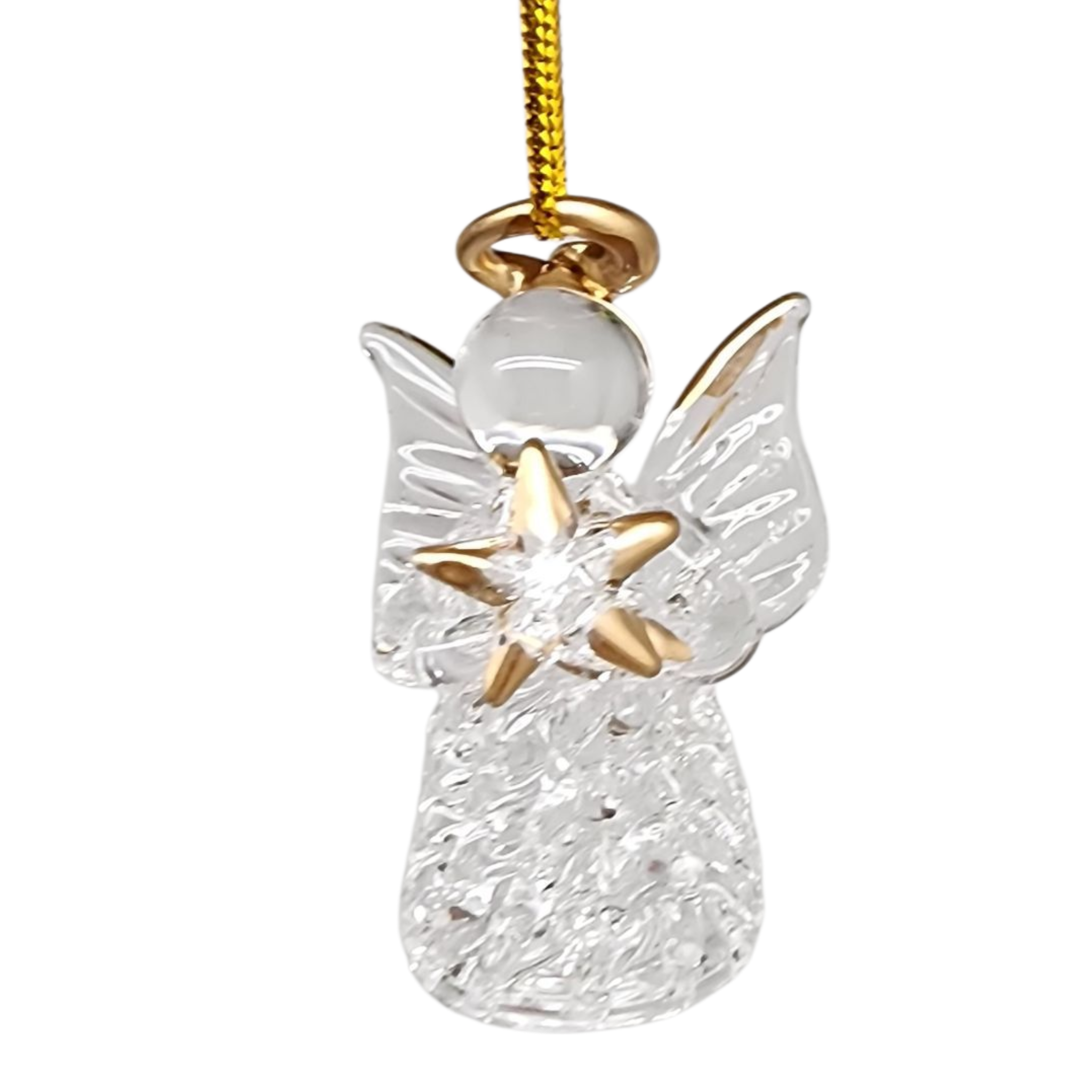 Spun Glass Angel Ornaments with Star