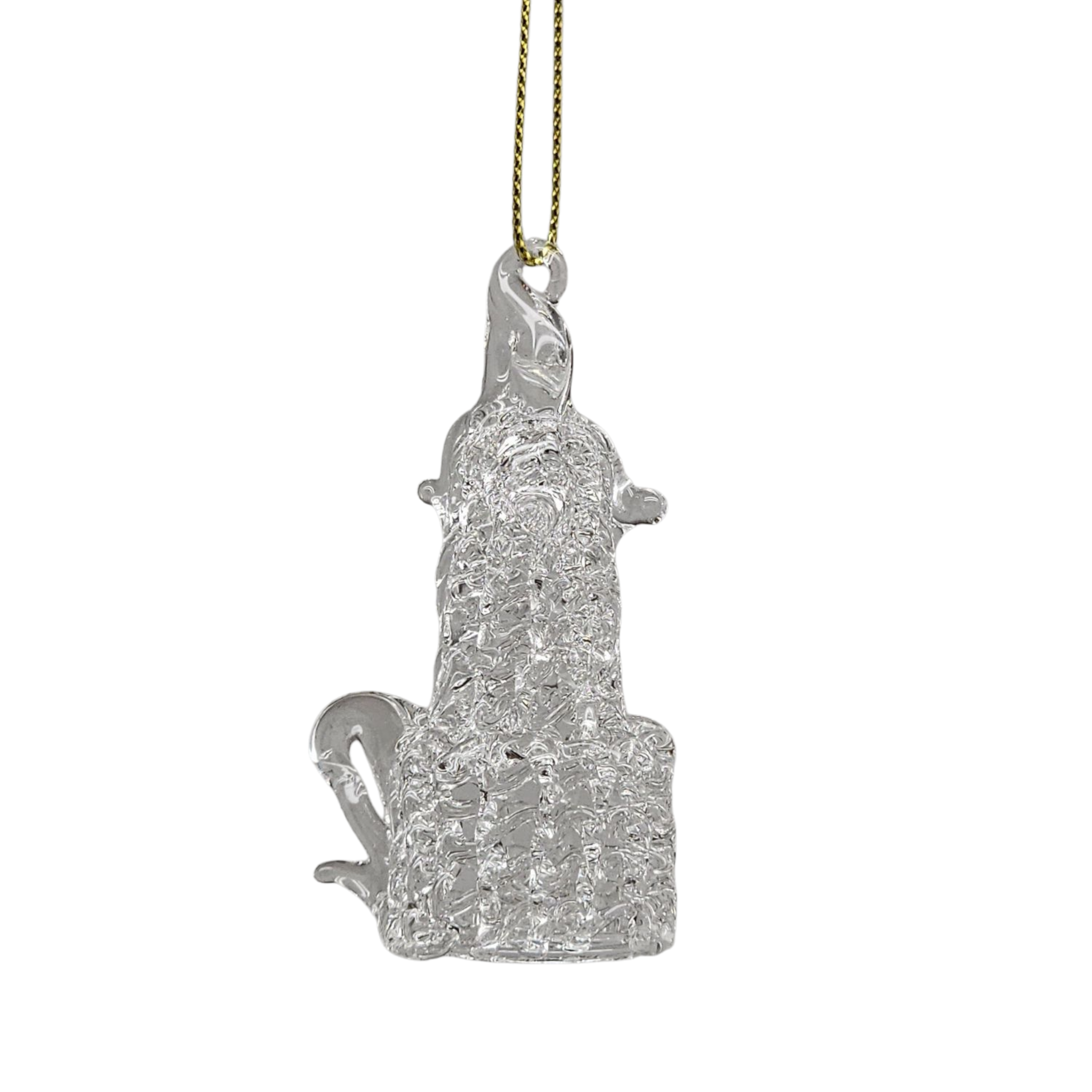 Spunglass Ornament - Clear Candlestick