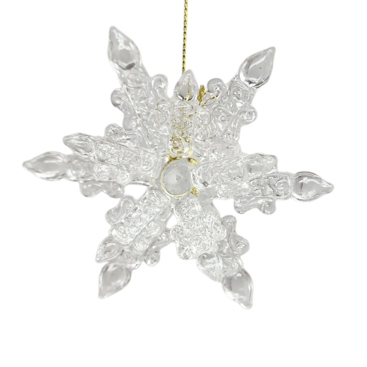 Spunglass Ornament - Clear Snowflake