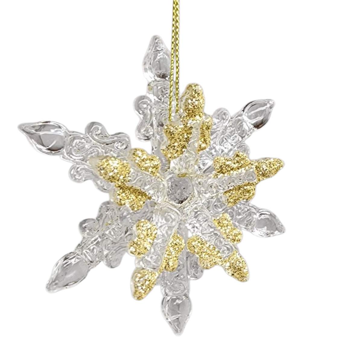 Spunglass Ornament - Gold Snowflake