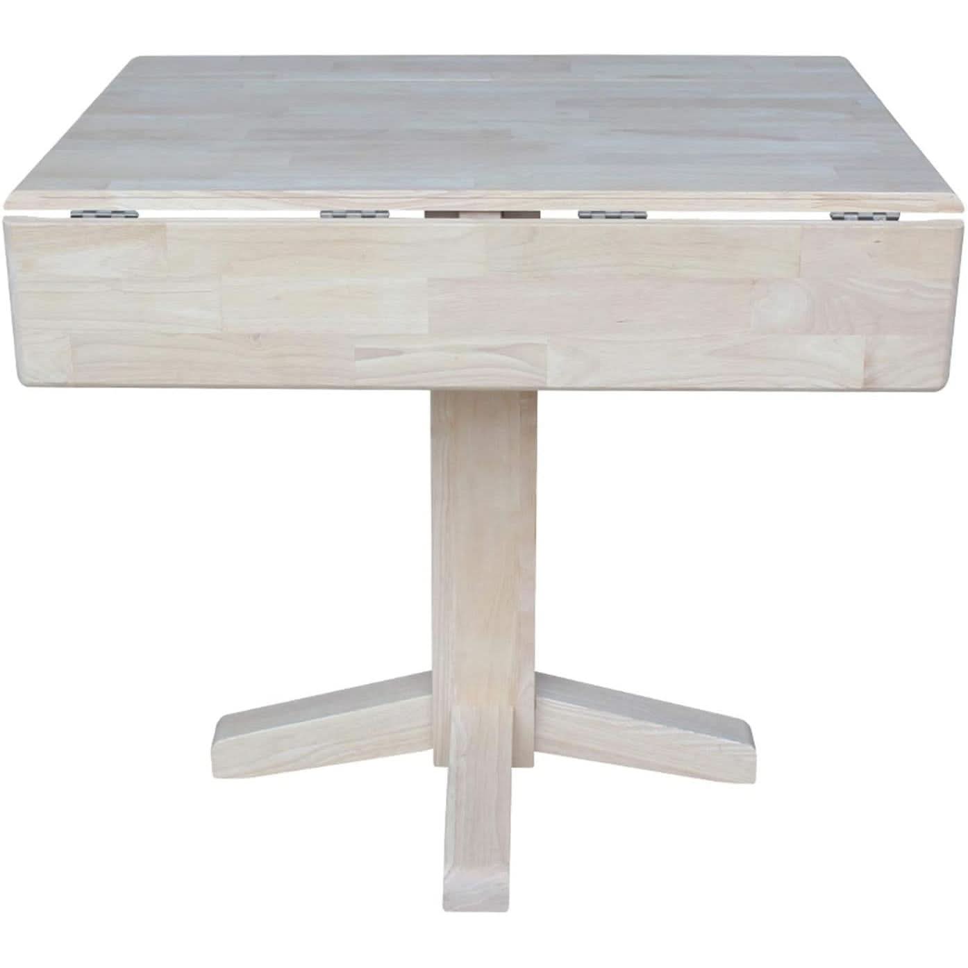 Square Dual Drop Leaf Dining Table With Butcher Block Top