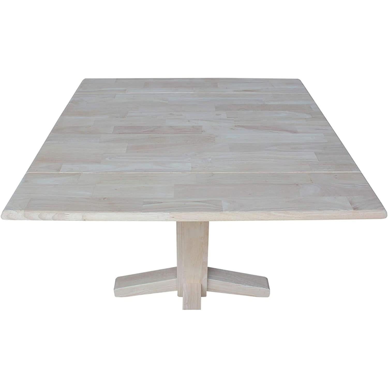 Square Dual Drop Leaf Dining Table With Butcher Block Top