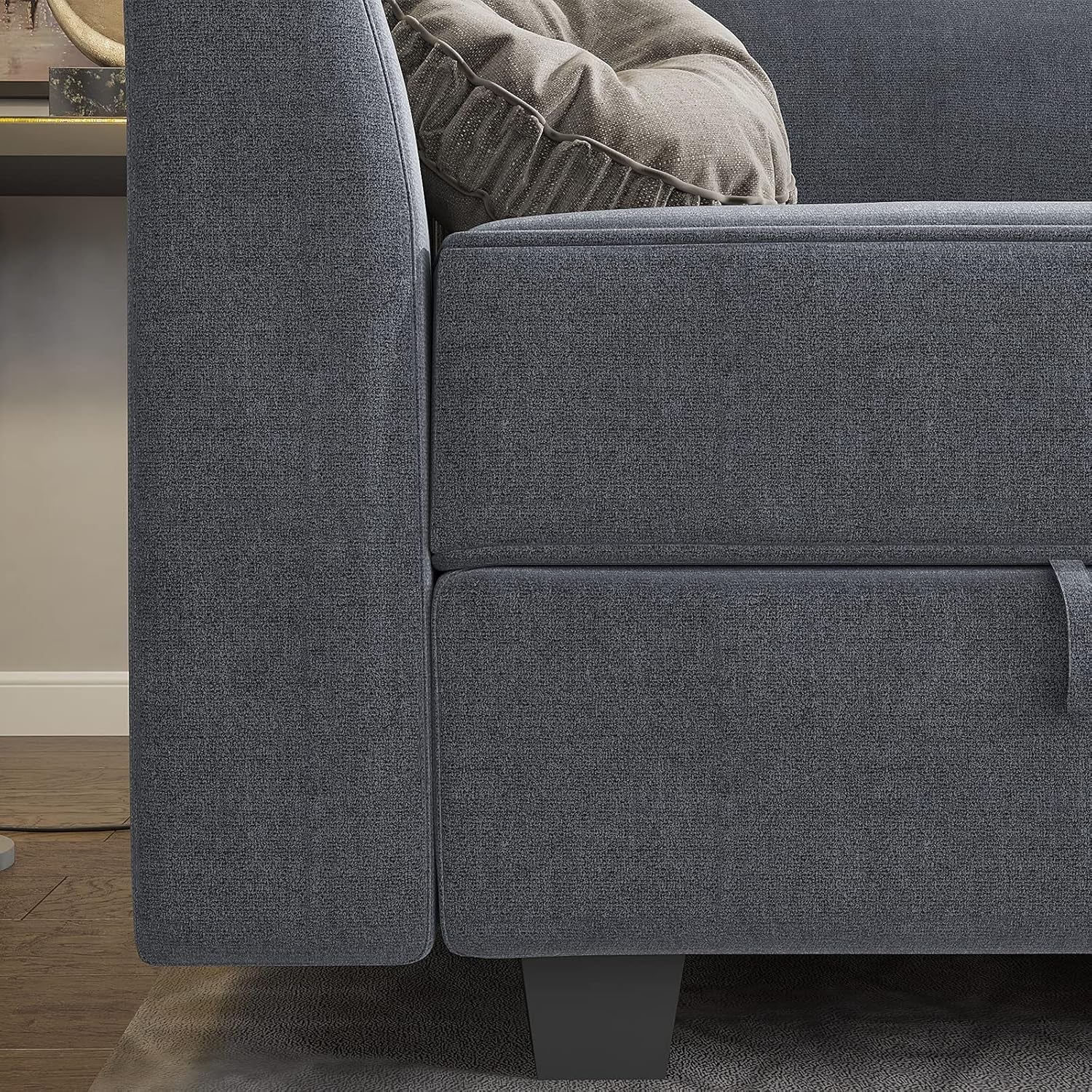 Square Ottoman Module with Storage for Modular Sofa