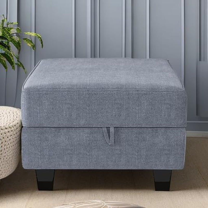 Square Ottoman Module with Storage for Modular Sofa
